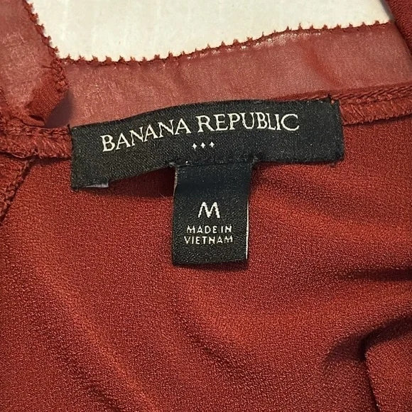 Banana Republic Terracotta Orange Sleeveless V-Neck Midi dress Size M - Picture 9 of 12